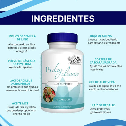 15 DAY CLEANSE - LIMPIADOR INTESTINAL EN 15 DÍAS